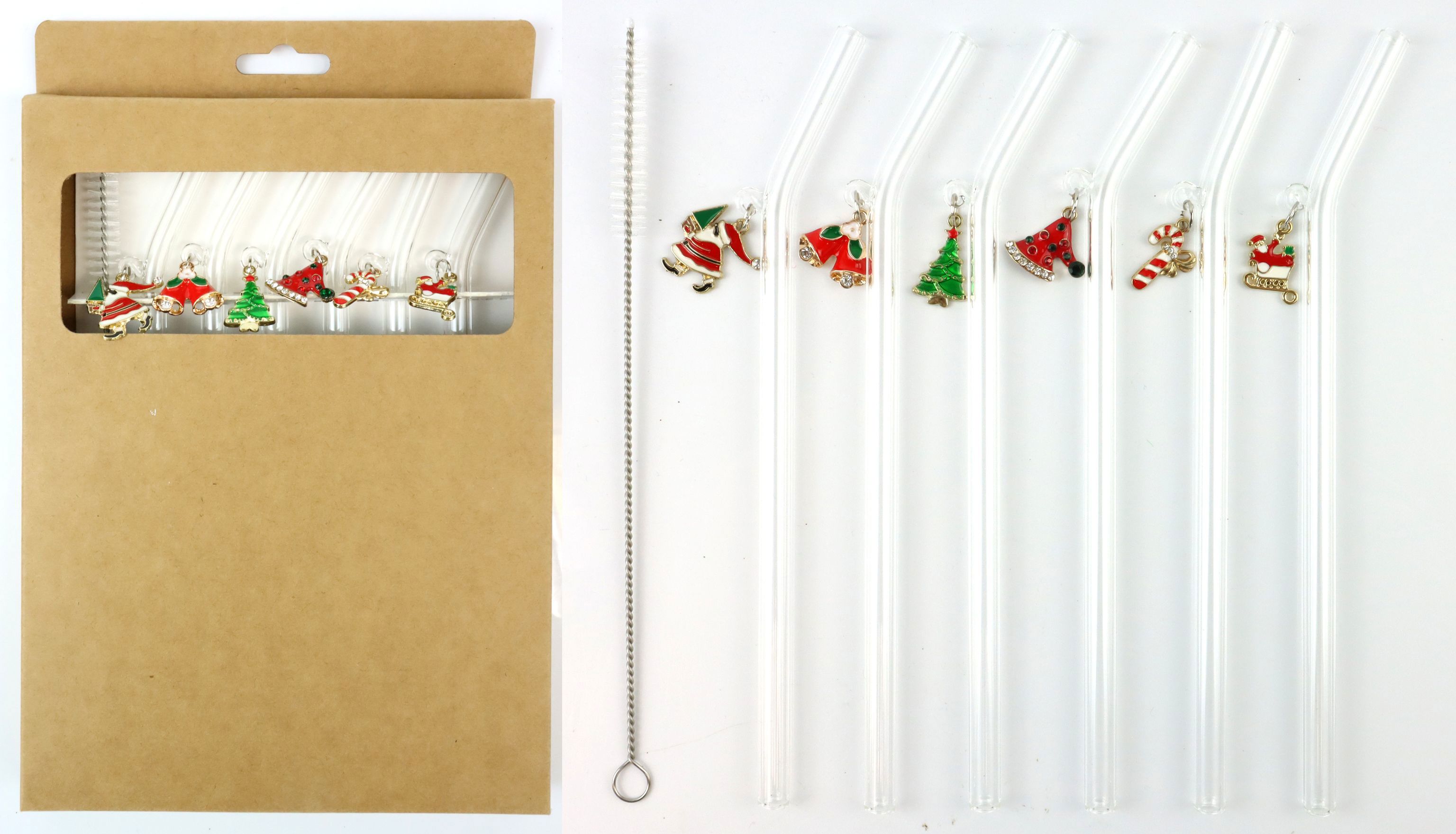 1261 GLASSTROHHALME XMAS PARTY  S/6