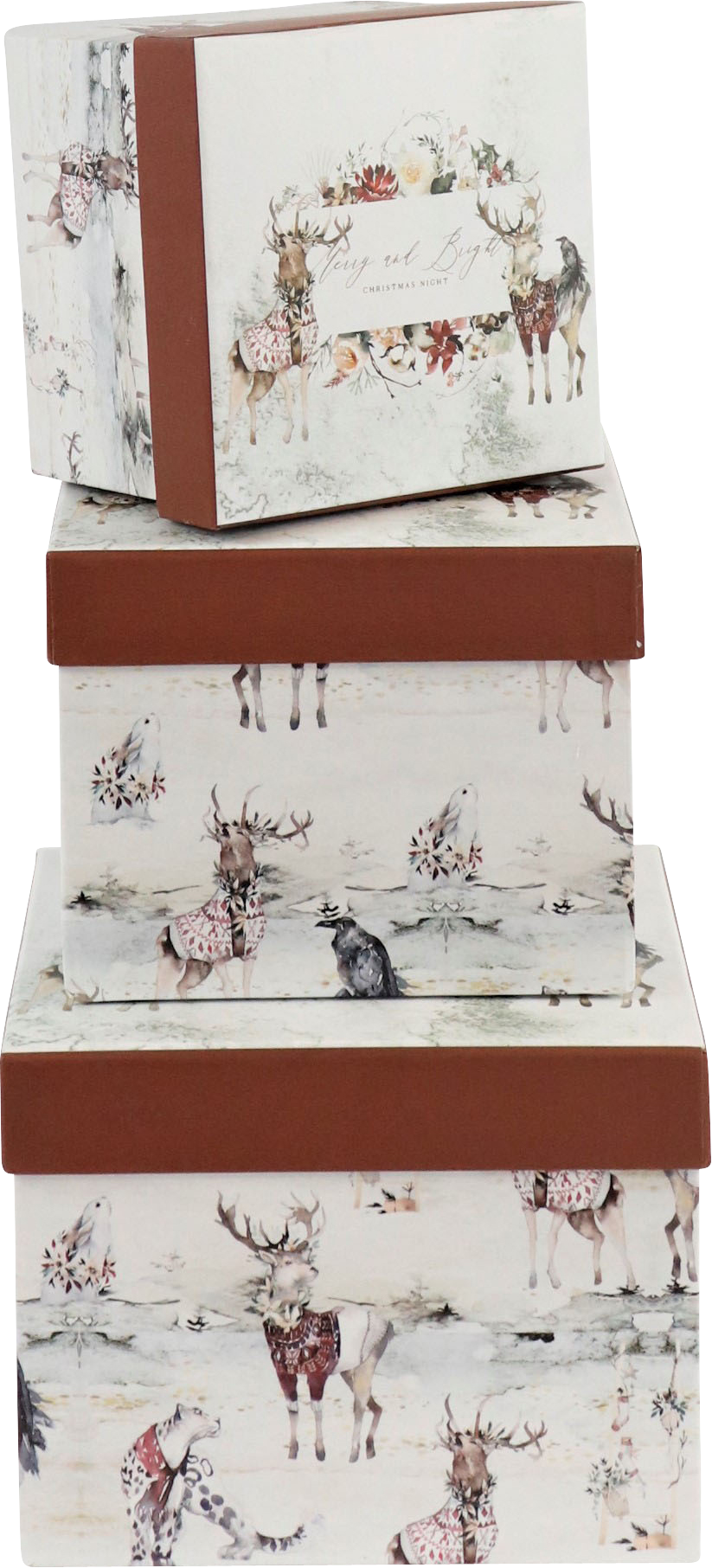 1382 BOXES MERRY&amp;BRIGHT  S/3