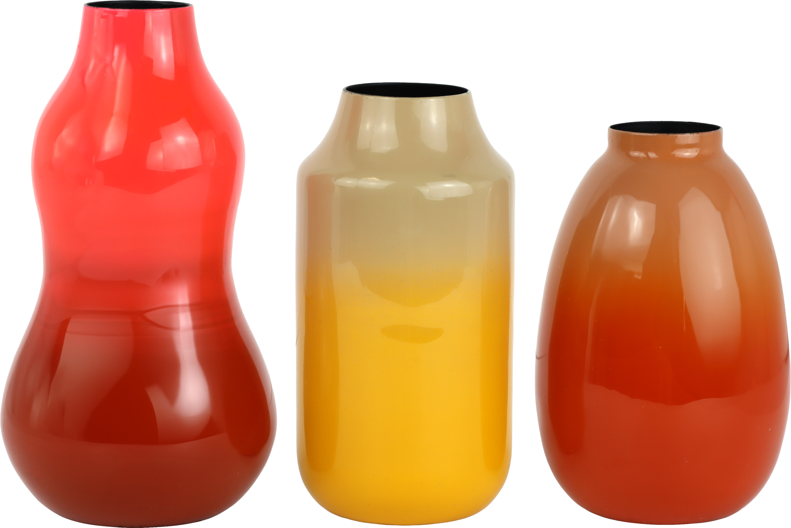 1803 TRIO DI VASI AMBER MUSE  3PZ