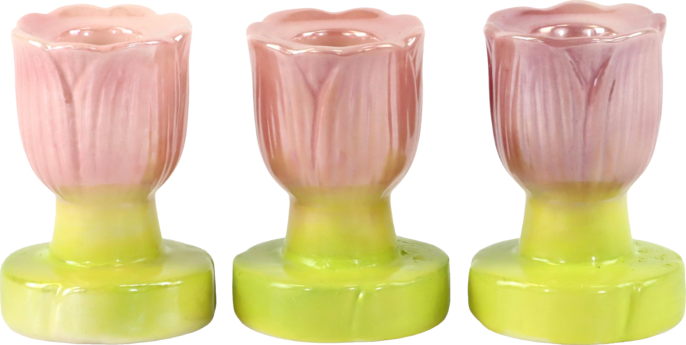 2059 CANDLEHOLDER HAPPYY FLOWERS  S/3