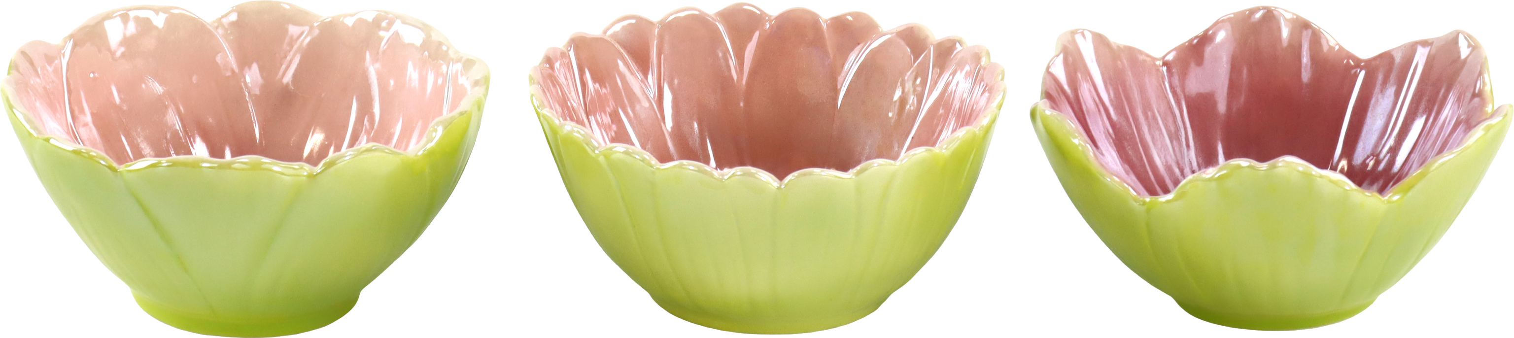 2082 BOWLS HAPPY FLOWERS  S/3