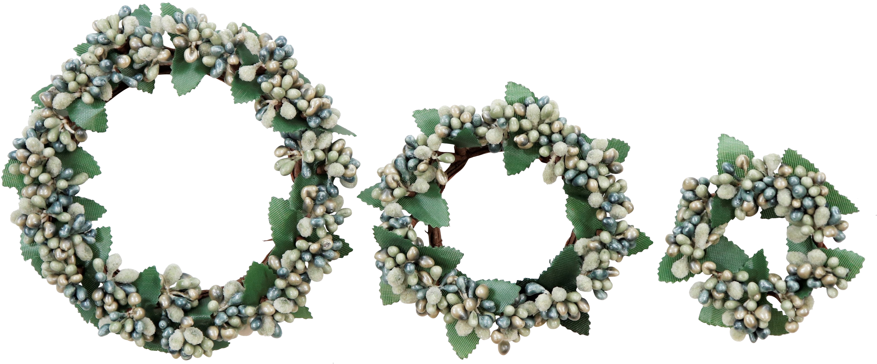 2105 DECOR. WREATHS MINT BERRIES  S/3