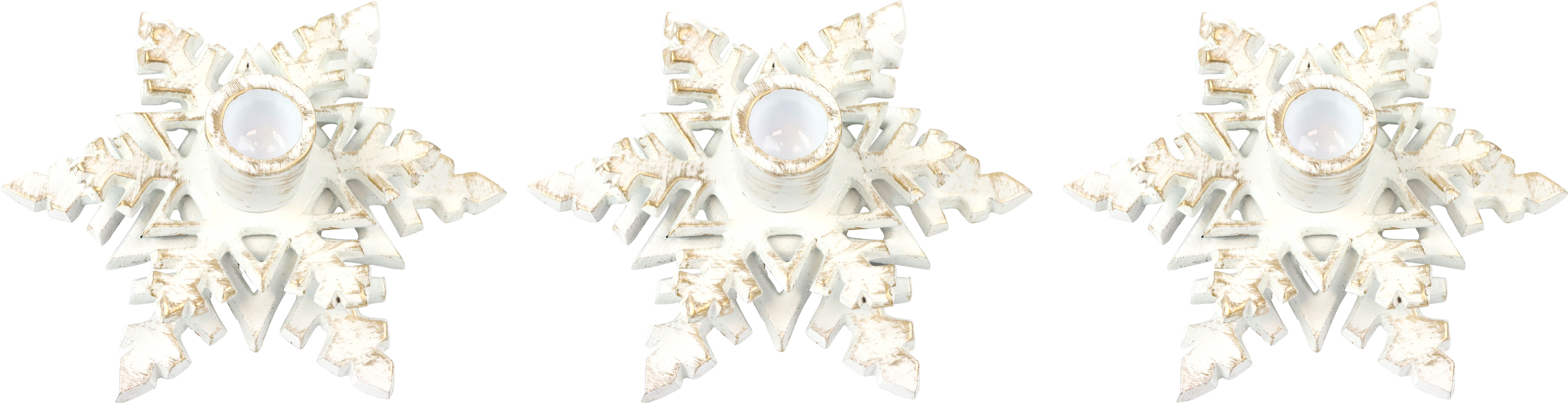 2426 CANDLEHOLDER SNOWFLAKE  S/3