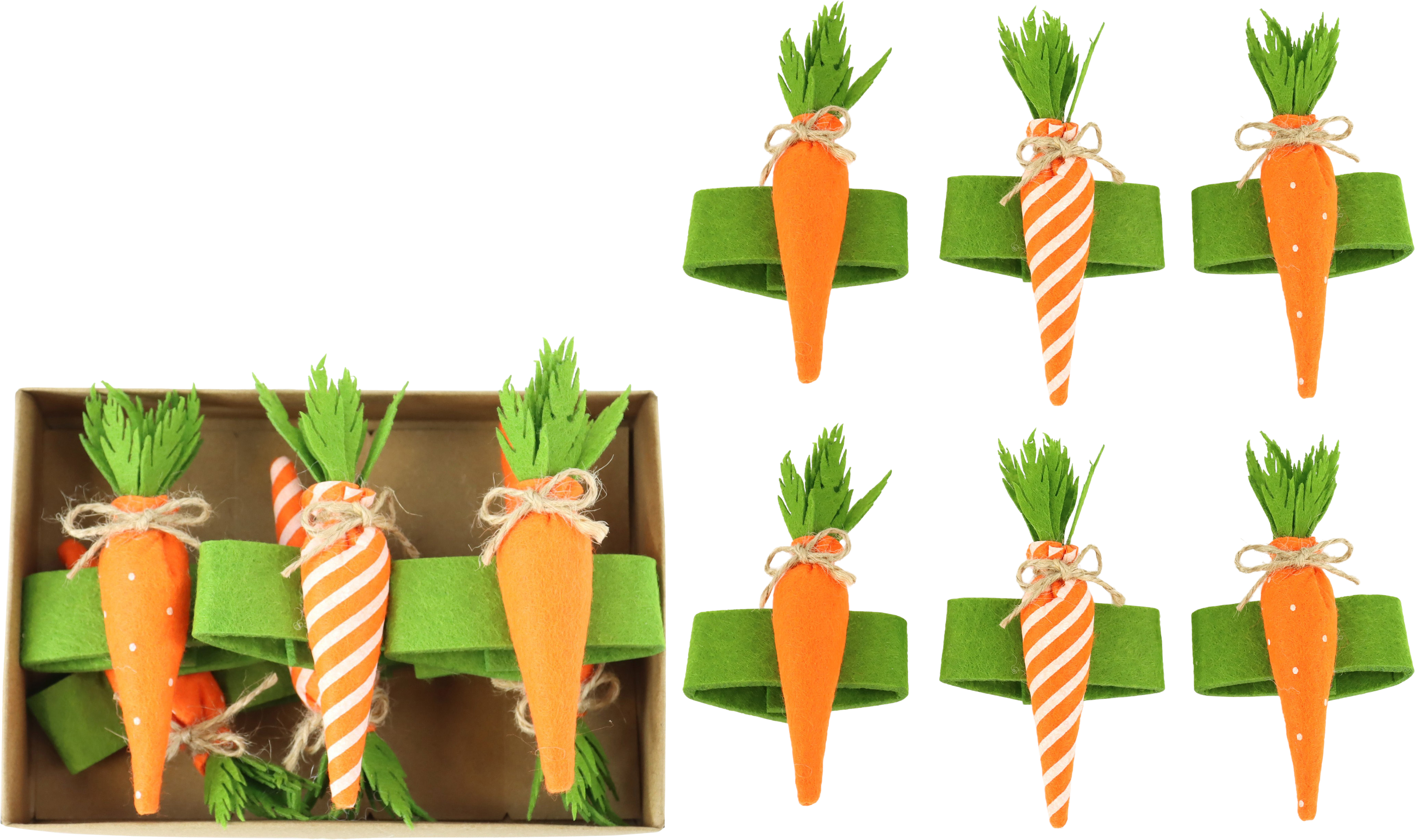 2619 NAPKINRINGS CARROT GLOW  S/6