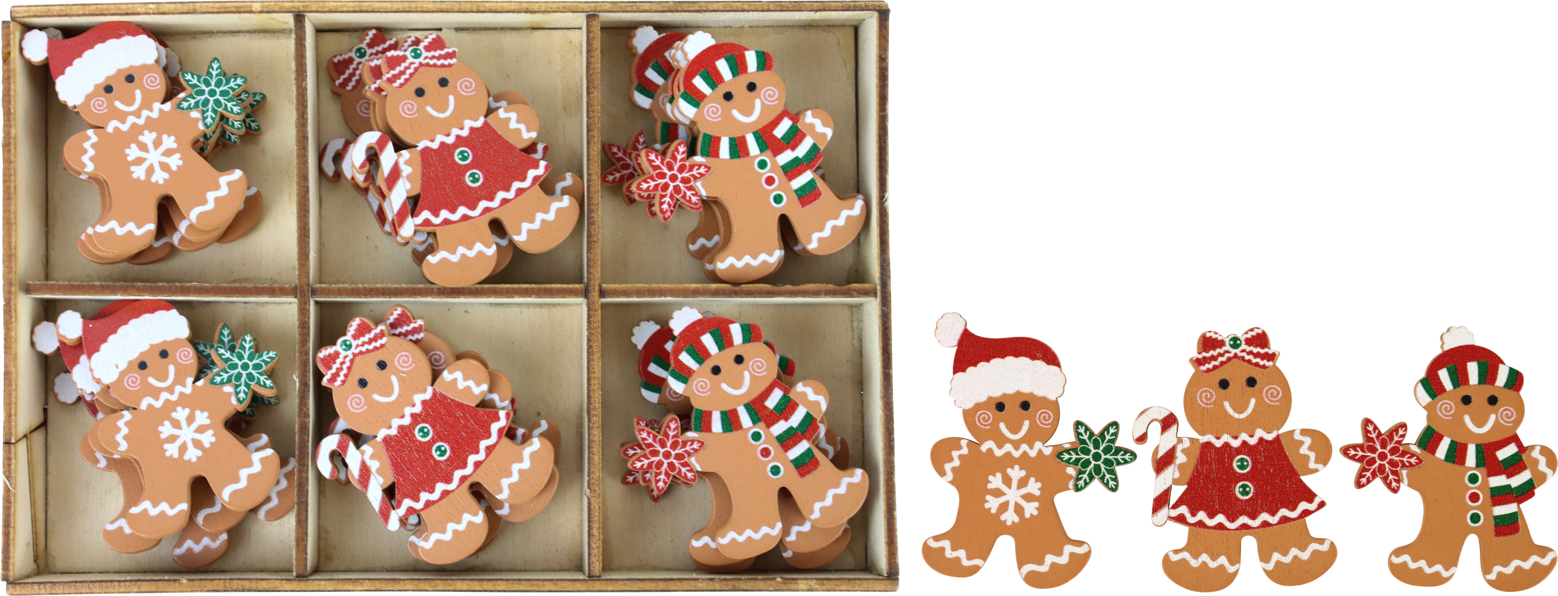 2747 WOODEN BOX  GINGERBREAD MAN  S/24