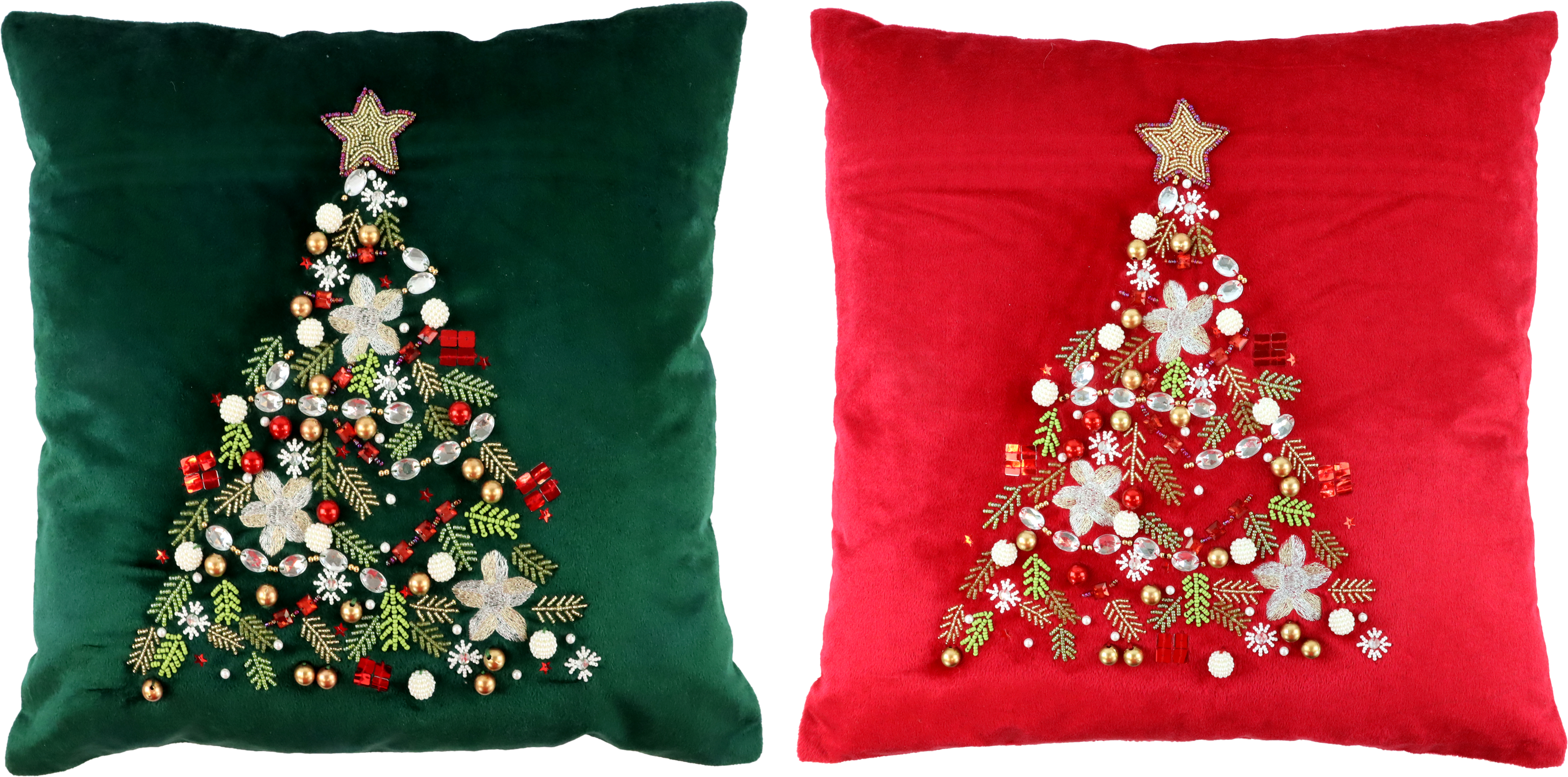 3136 CUSHIONCOVER VELVET NOEL 45X45 S/2