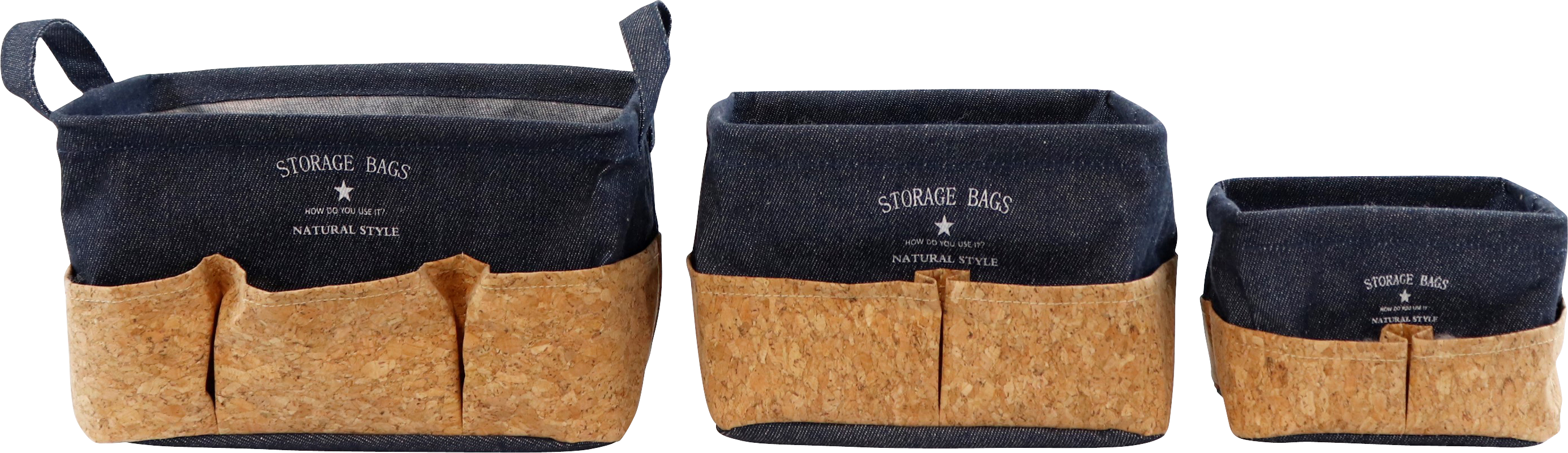 3210 STORAGE BASKETS NATURAL SMILE  S/3