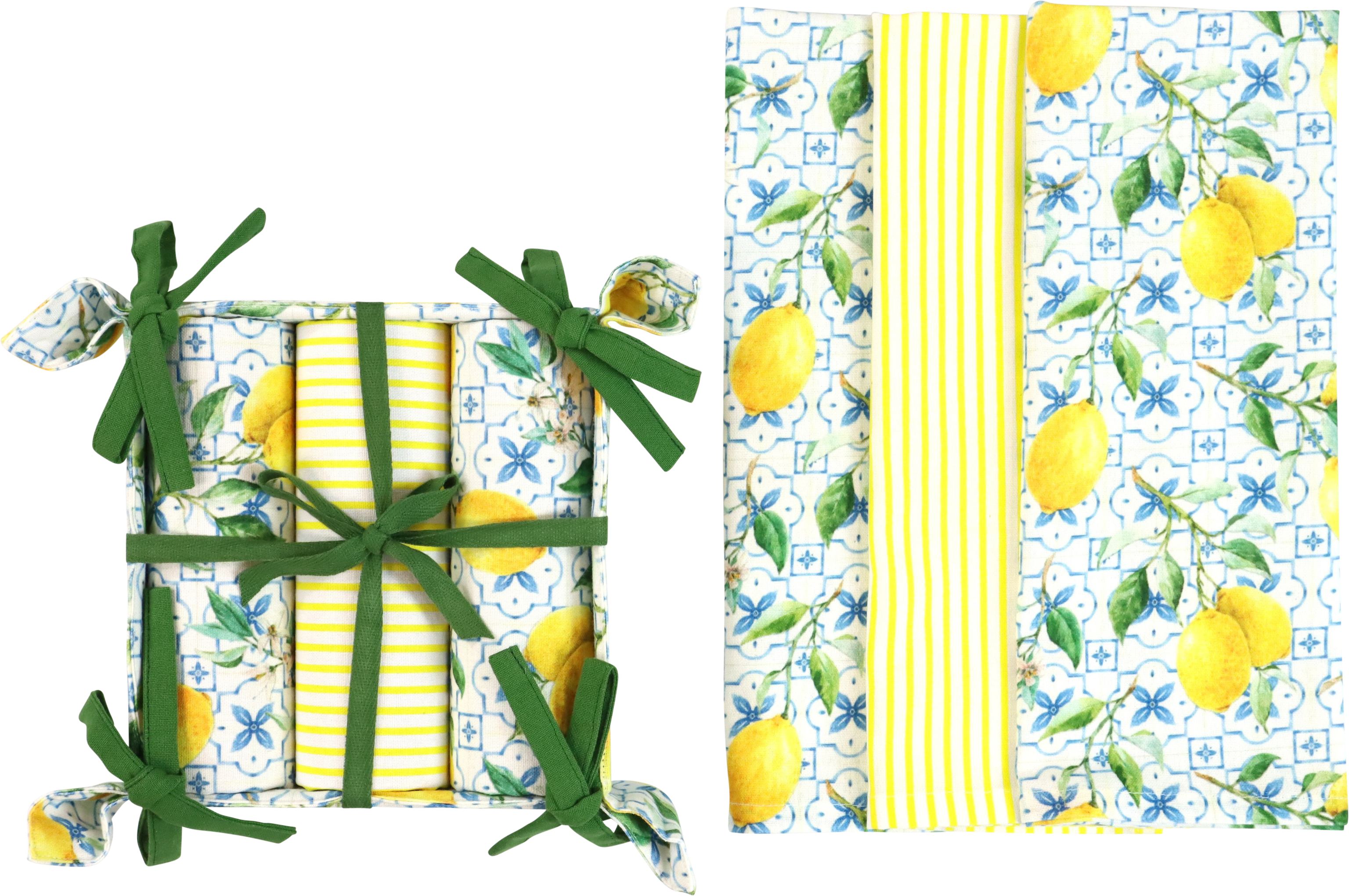 3966 KITCHENTOWEL-BASKET LIMONE  S/4