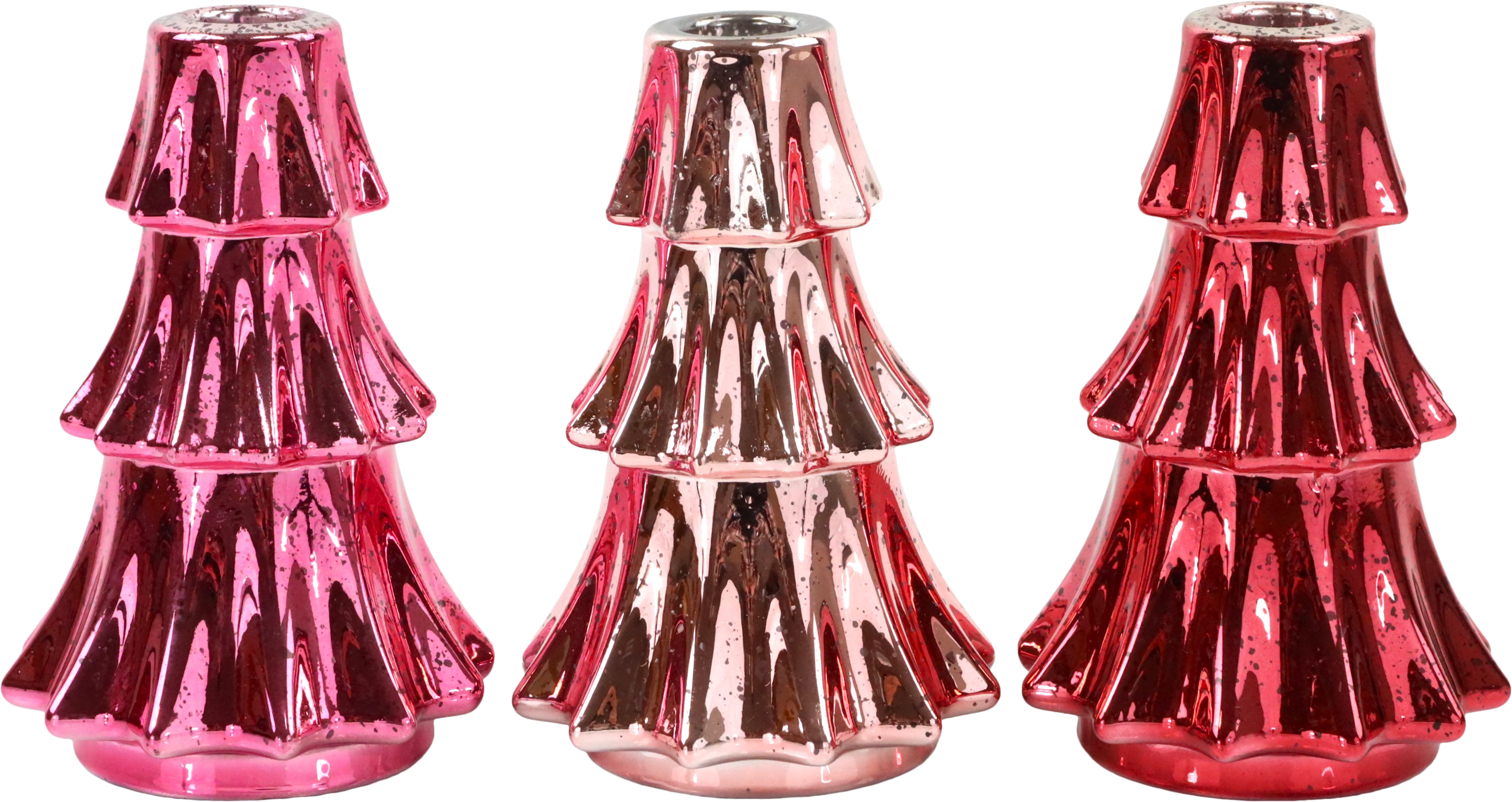 4129 CANDLEHOLDER FESTIVE TREE  S/3