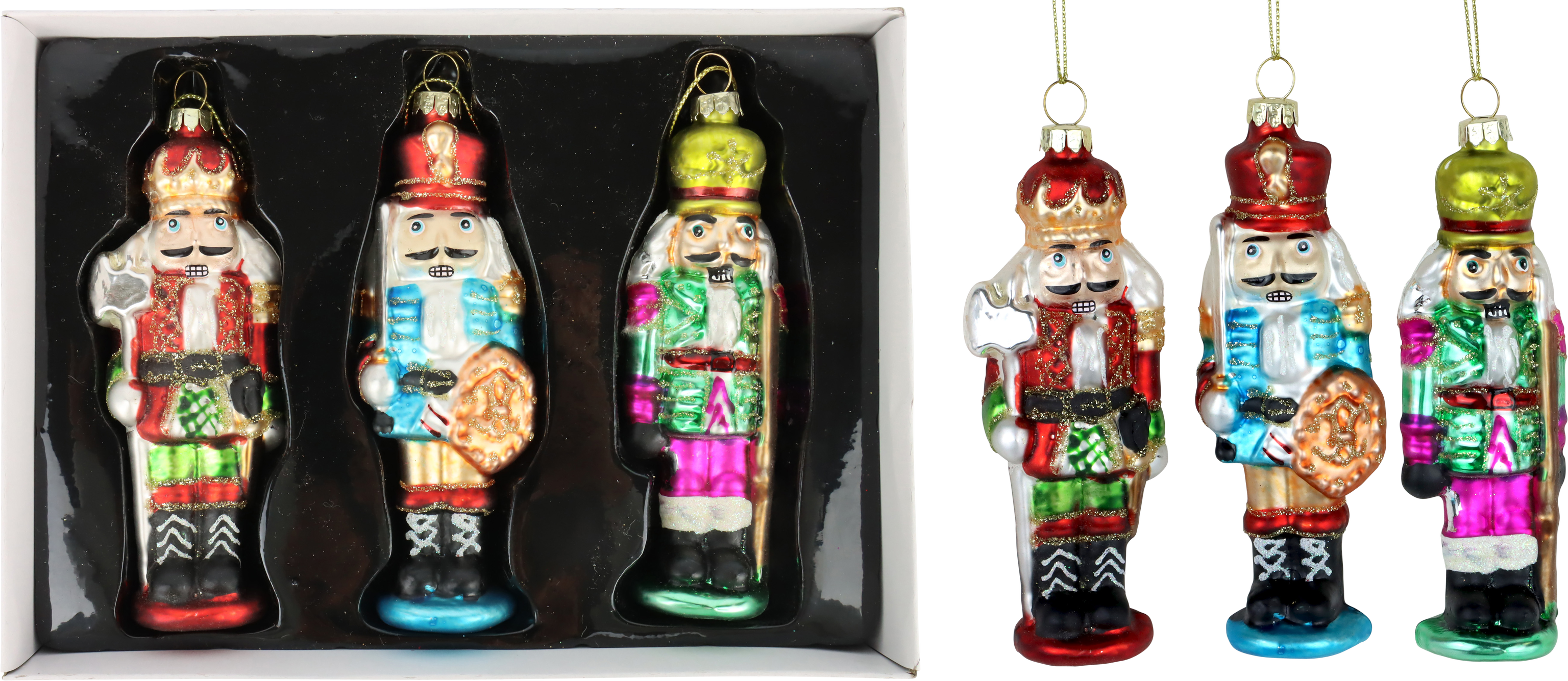 4703 GLASS JEWELRY NUSSKNACKER  S/3