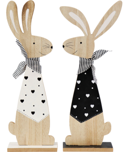 4854 WOODEN RABBITS CHESS  S/2