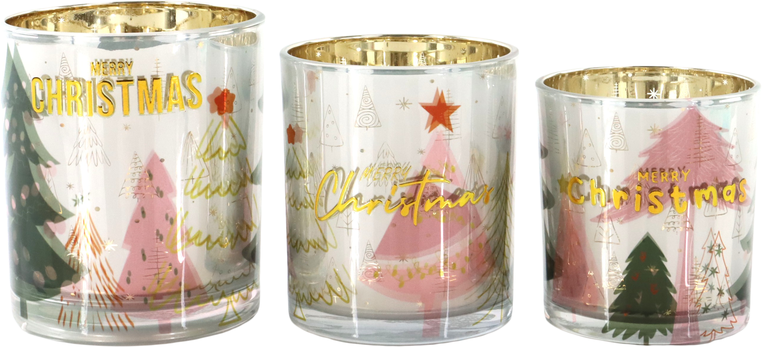6563 VOTIVES CHRISTMAS  S/3