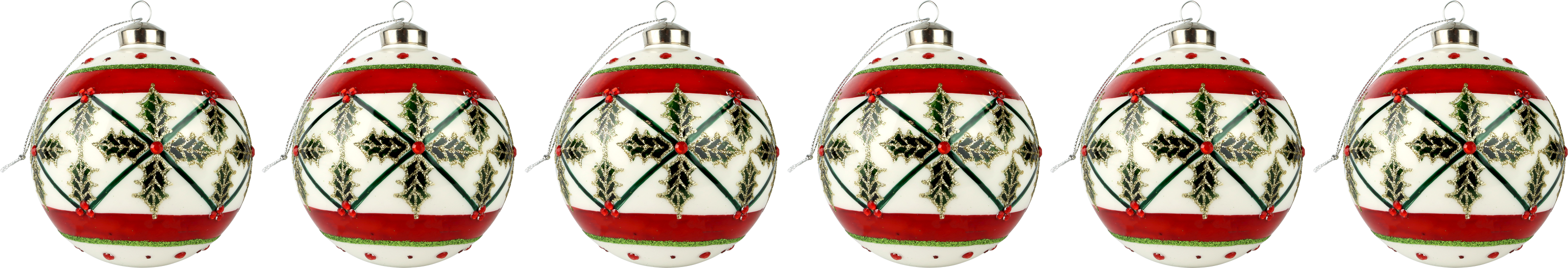 6586 GLASS BALLS NORDIC ELEGANCE  S/6