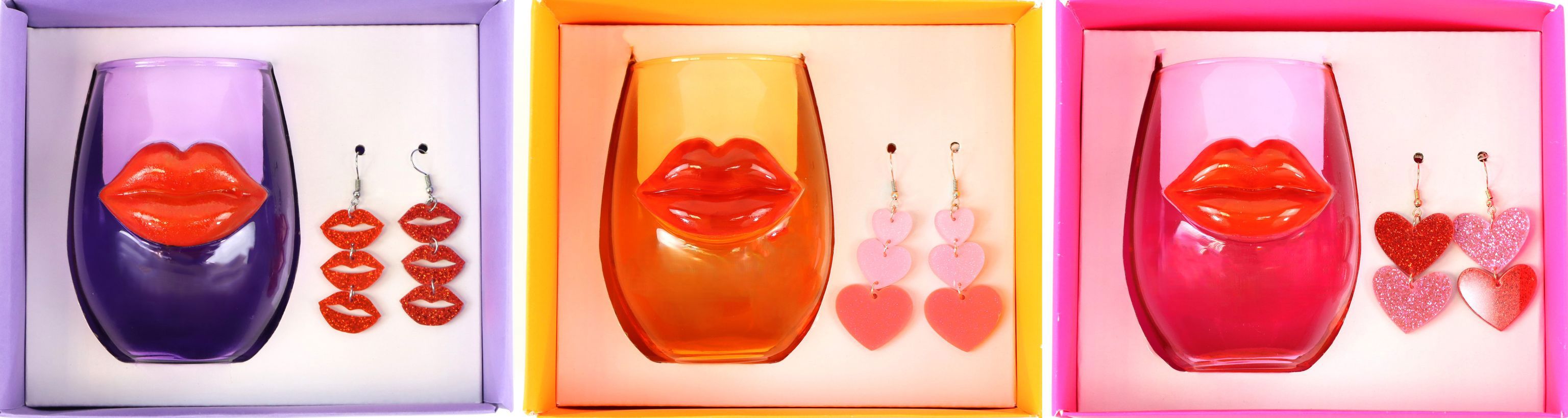 6727 GIFT SETS:GLASS+EARRINGS S/3