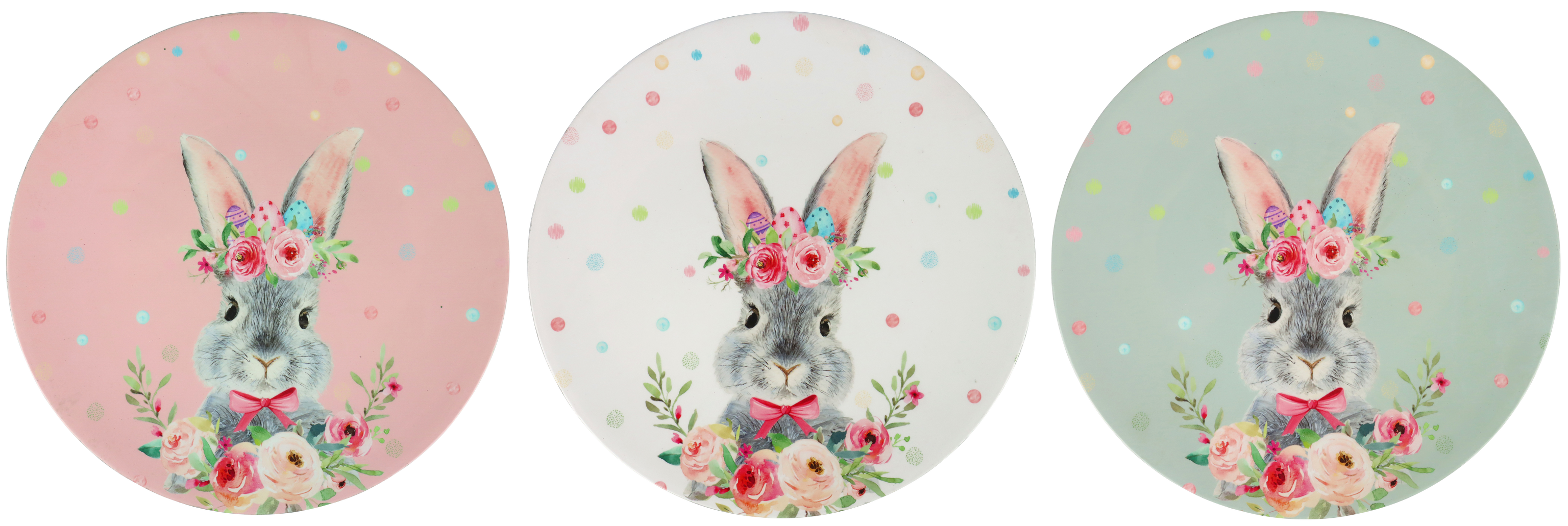 7026 PLATTEN FLORAL RABBIT  S/3