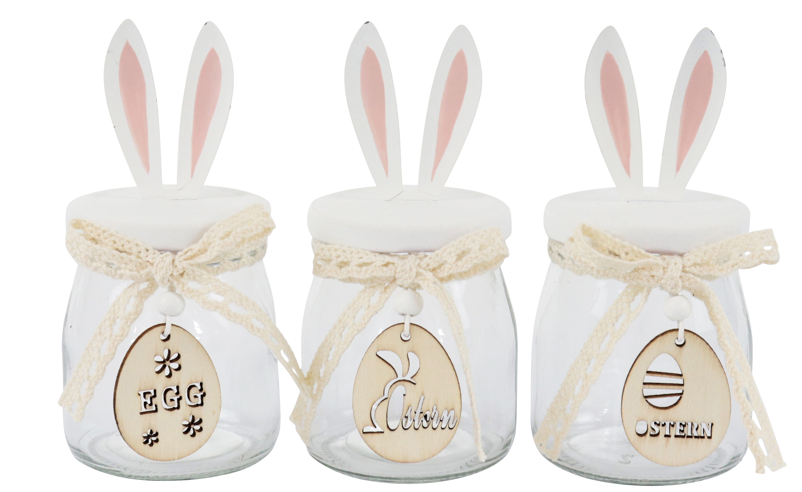 7208 GLASDOSEN BUNNY  S/3