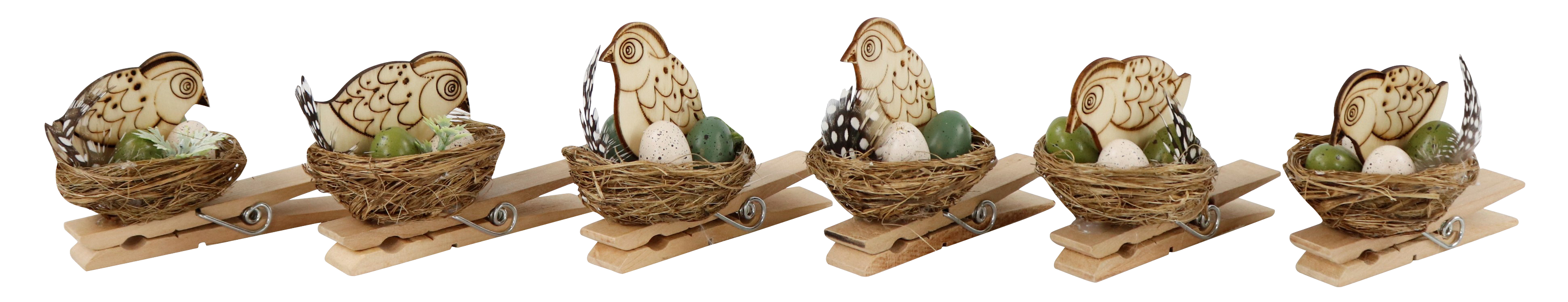 7213 KLAMMERN VOGELNEST  S/6