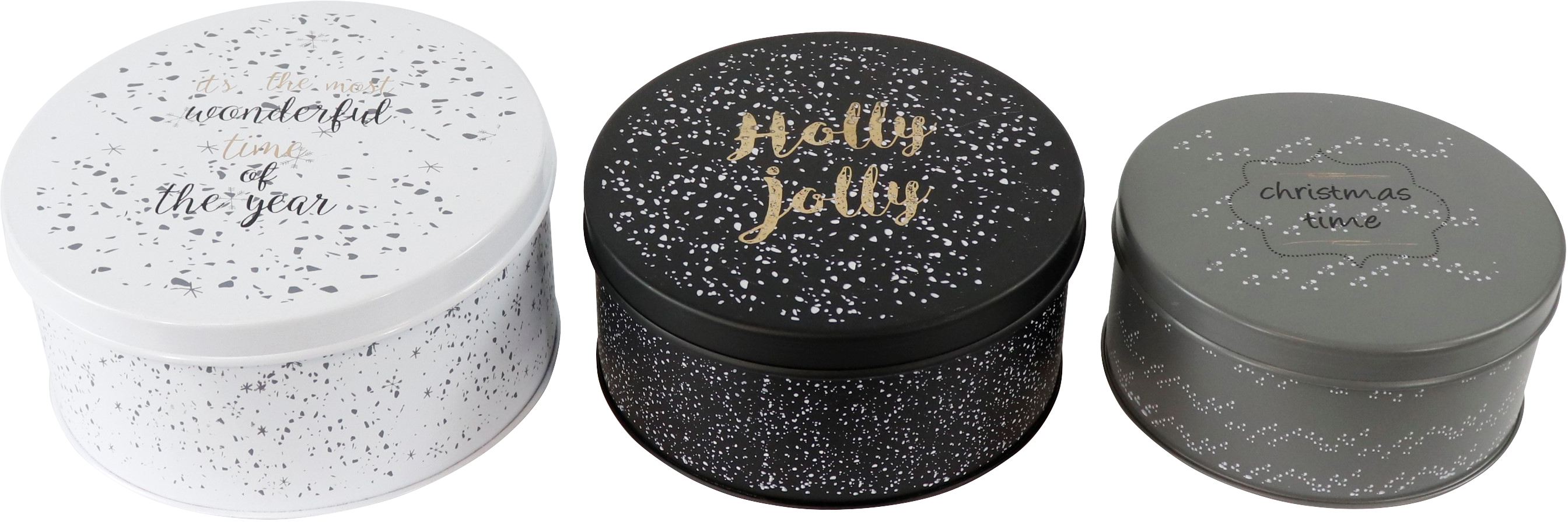 7303 TINS HOLLY JOLLY  S/3