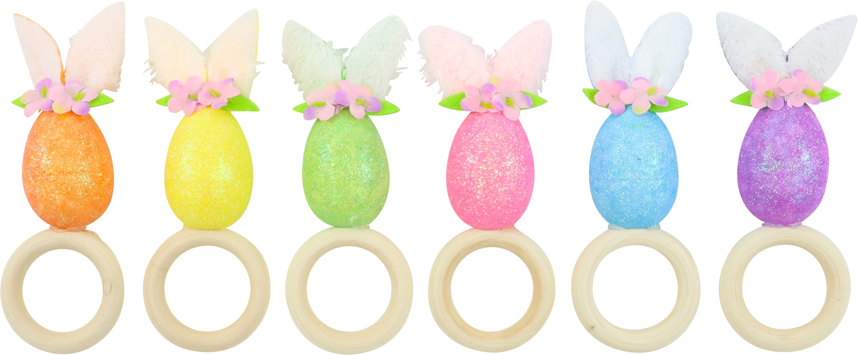 7375 NAPKINRINGS BUNNY EARS  S/6