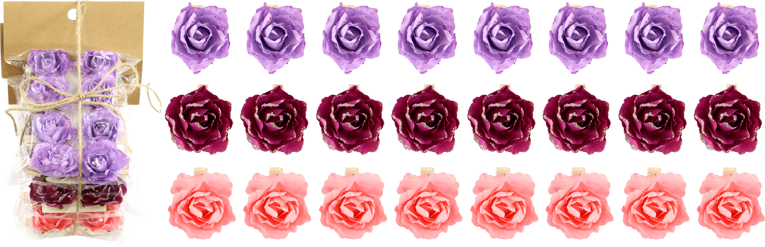 7485 CLIPS ROSES 3X8 S/24