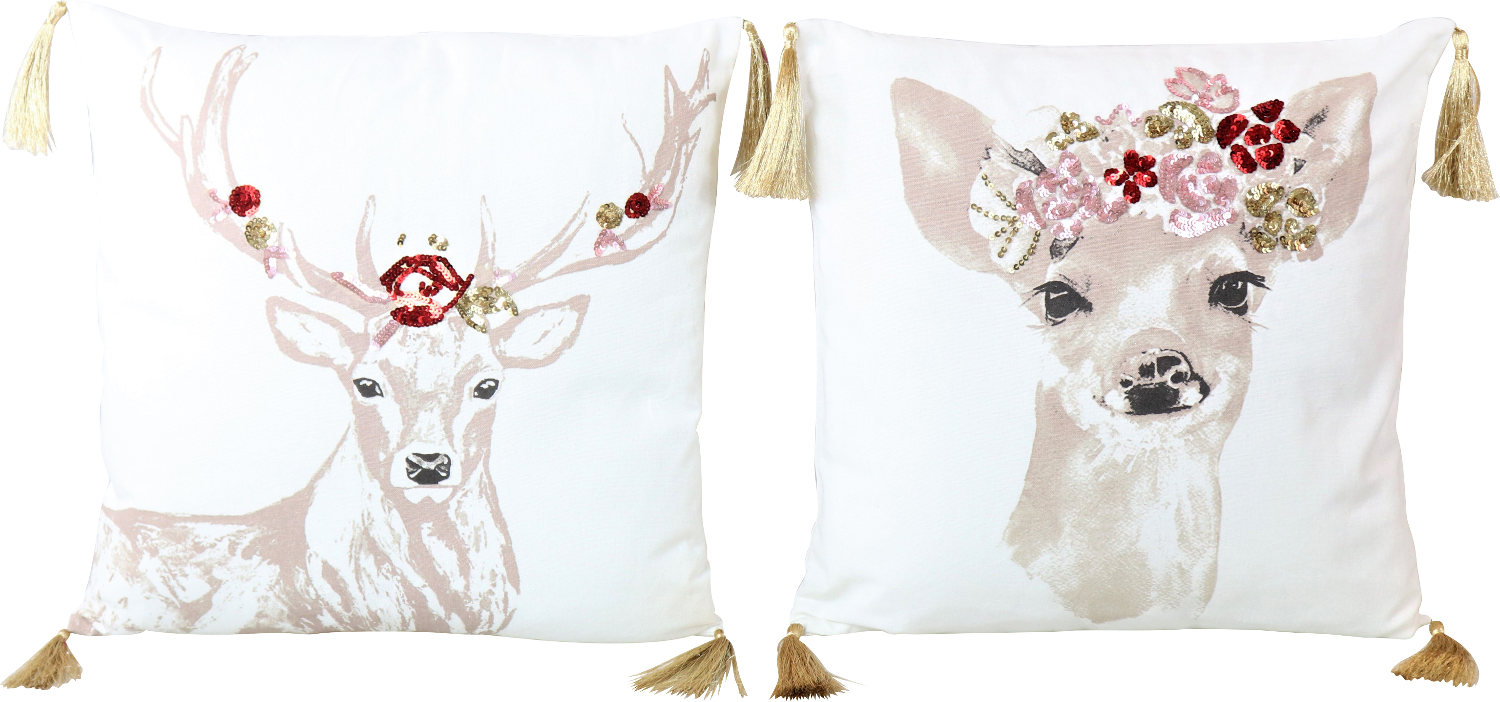 7708 CUSHION COVER DEERS 45X45 S/2
