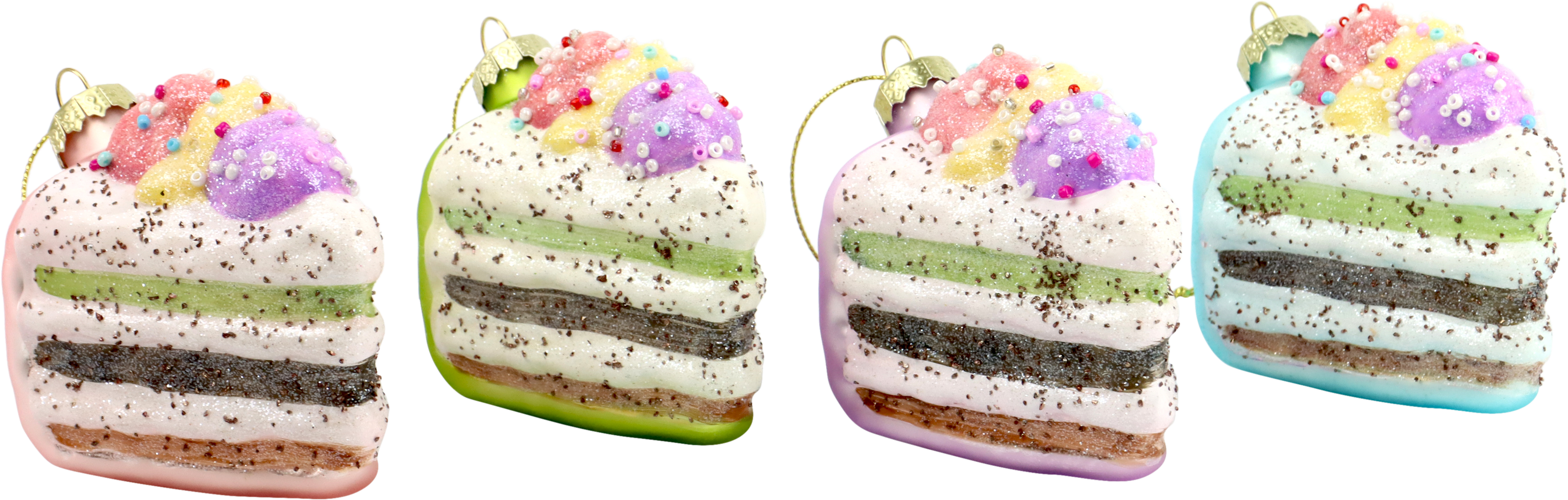 7875 GLASS JEWELRY CAKE PARTY  S/4