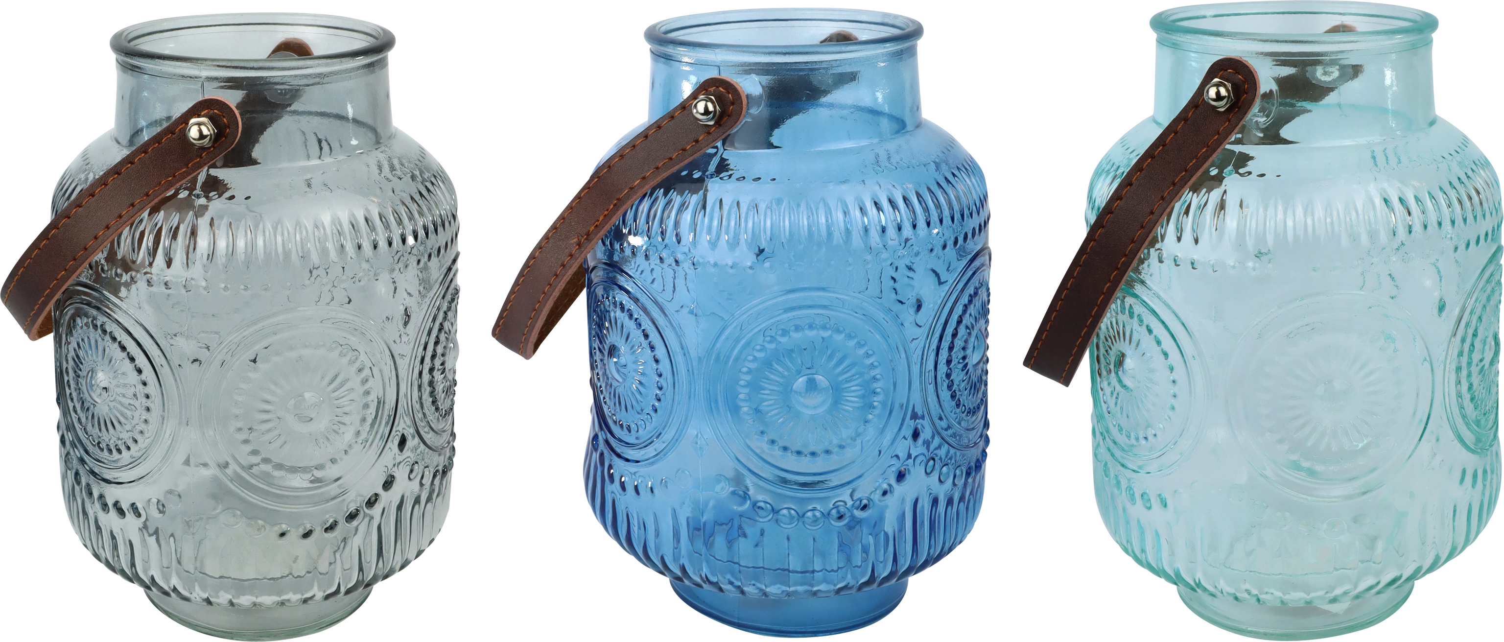 8117 LANTERNS AQUA  S/3