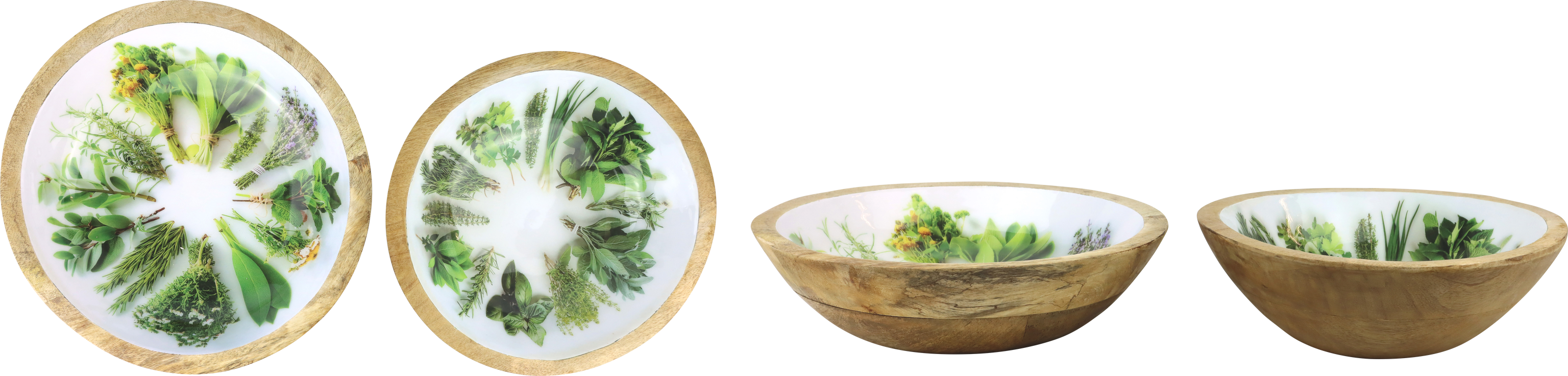 8196 HOLZSCHALEN HERBS  S/2