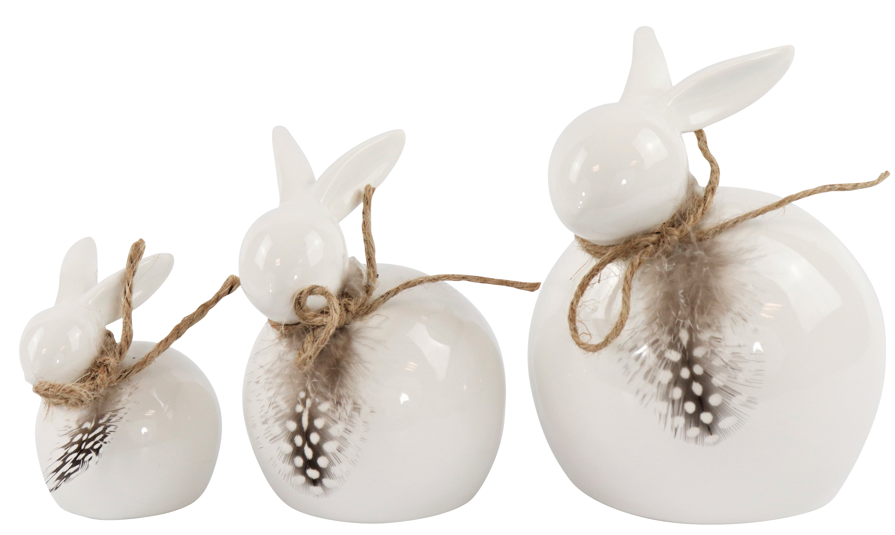 8326 TRIO CONIGLI  FEATHERS  3PZ