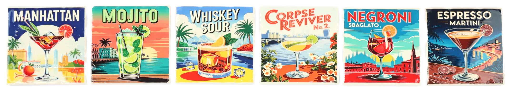 8562 UNTERSETZER COCKTAIL HOUR  S/6