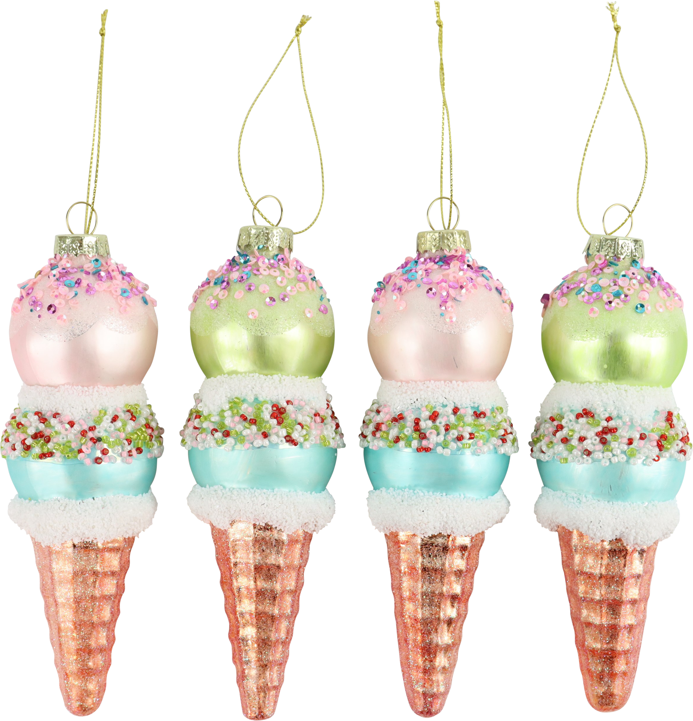 8634 GLASS JEWELLERY ICECREAM  S/4