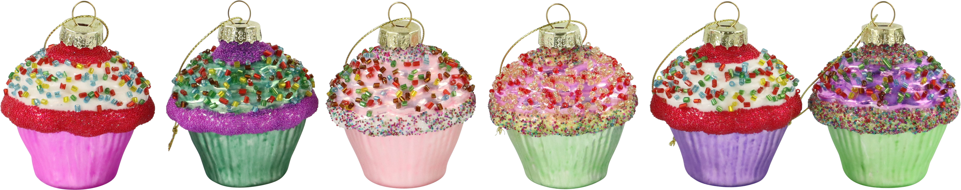 8645 GLASSCHMUCK CUPCAKE  S/6
