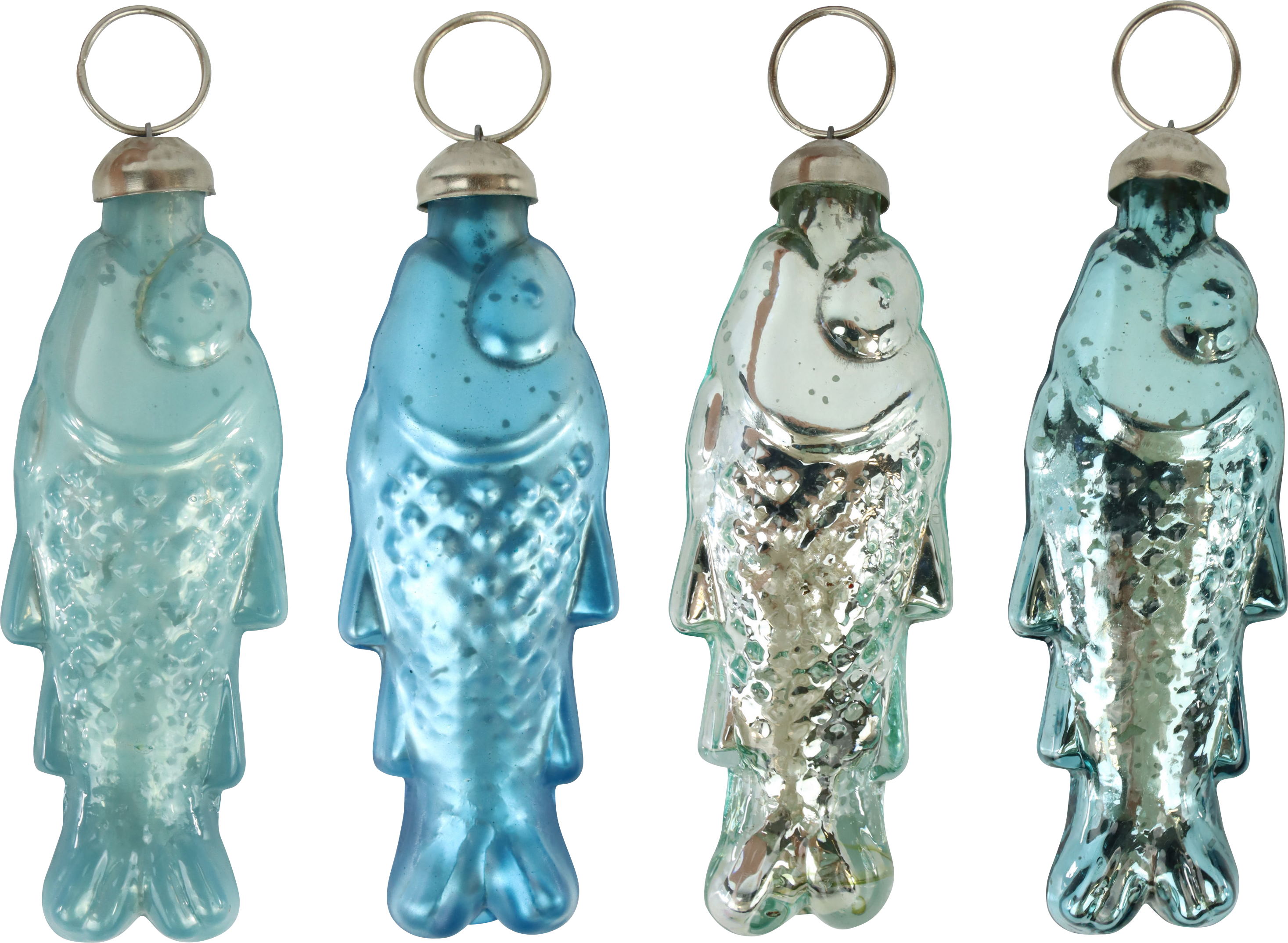 8726 GLASS ORNAMENT FISCH  S/4