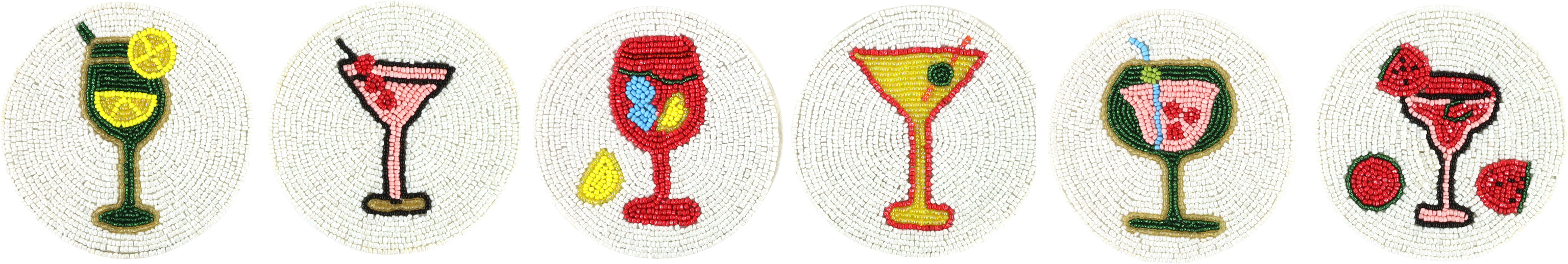 9066 PERLENUNTERSETZER COCKTAILS  S/6