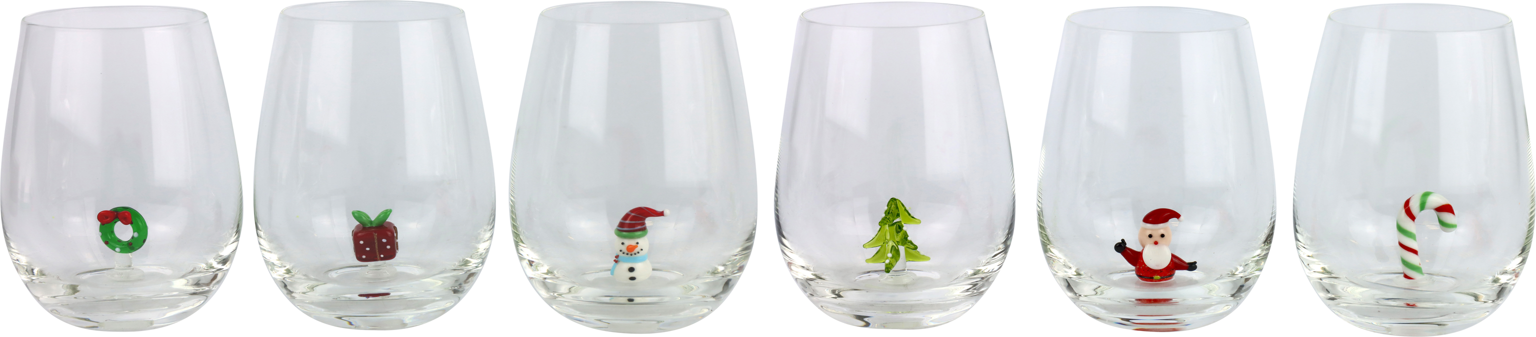 9137 GLASSES JOLLY CHRISTMAS  S/6