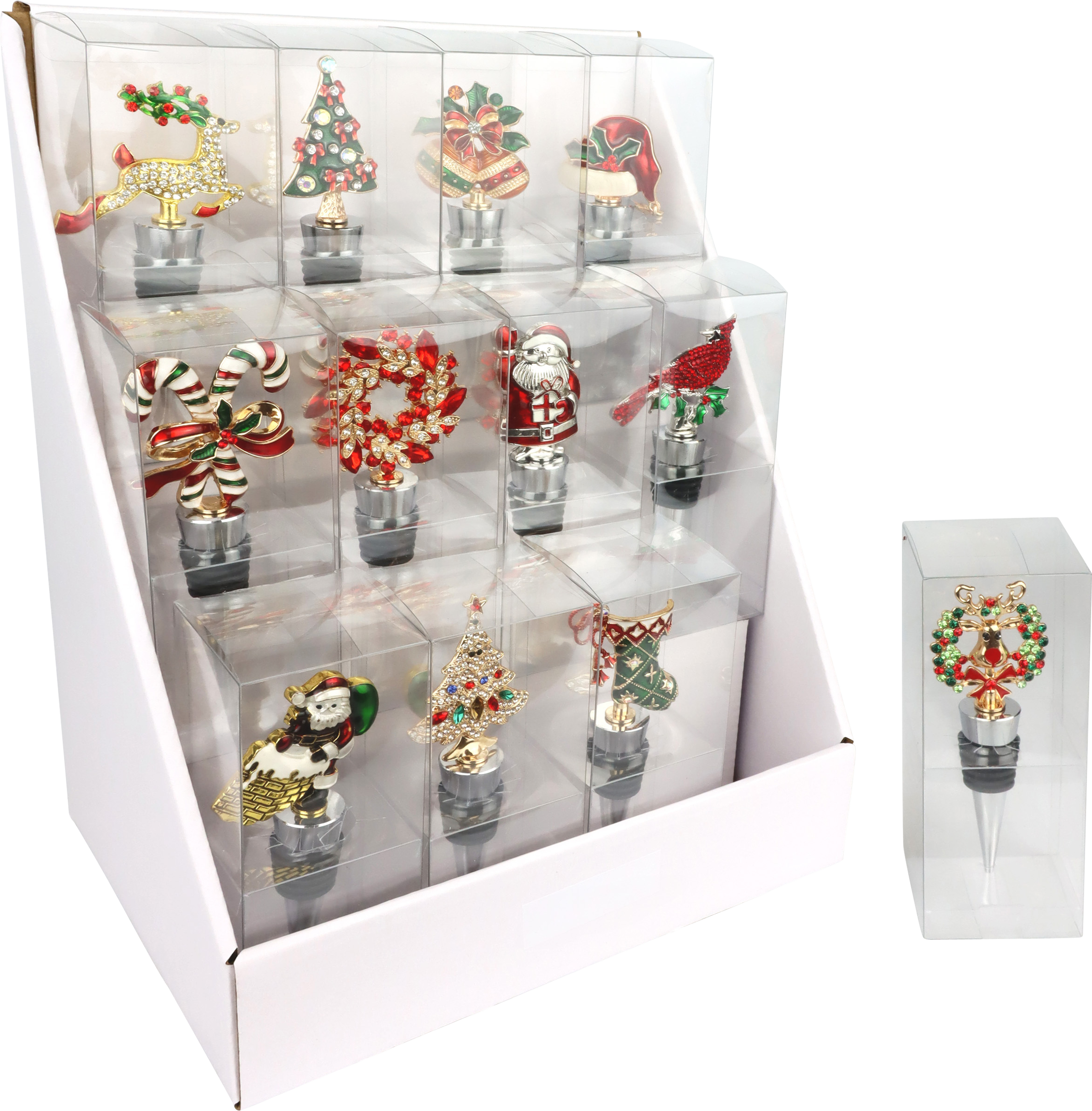 9142 DISPLAY FLASCHENKORKEN X-MAS  12PZ