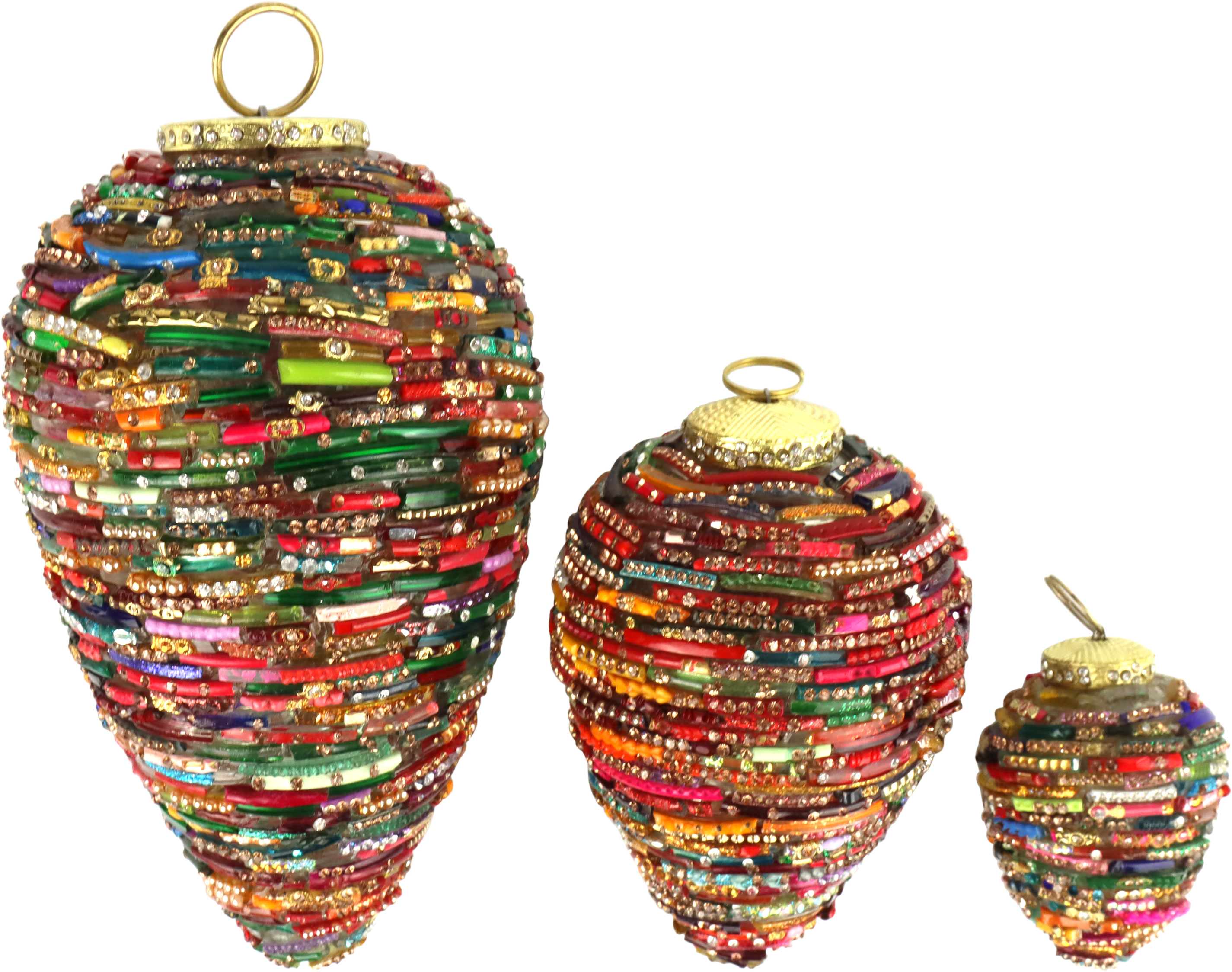 9165 GLASS ORNAMENTS RUBY S/3